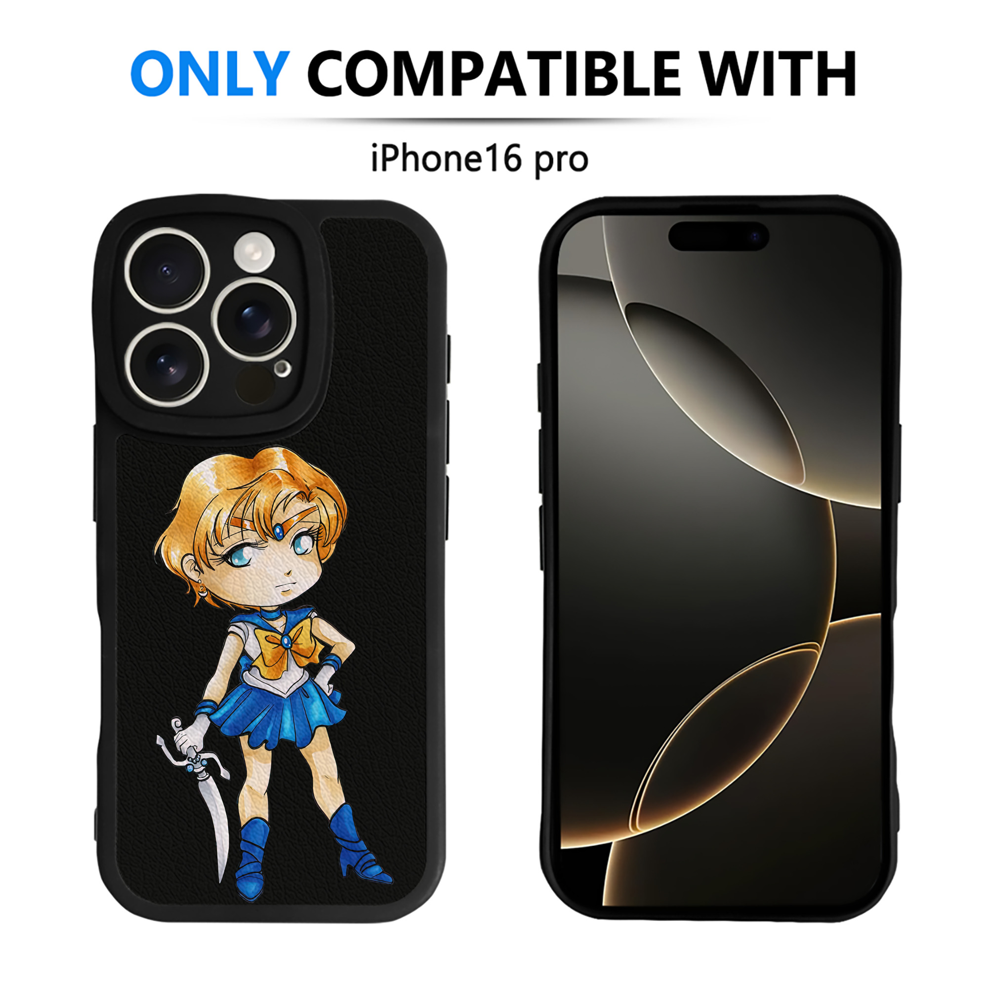 （画像用） 美少女戦士セーラームーン 天王はるか Sailor Moon Tenoh Haruka 【iPhone 16シリーズ対応】シリコンスマホケース（レザー調） 材質：シリコン